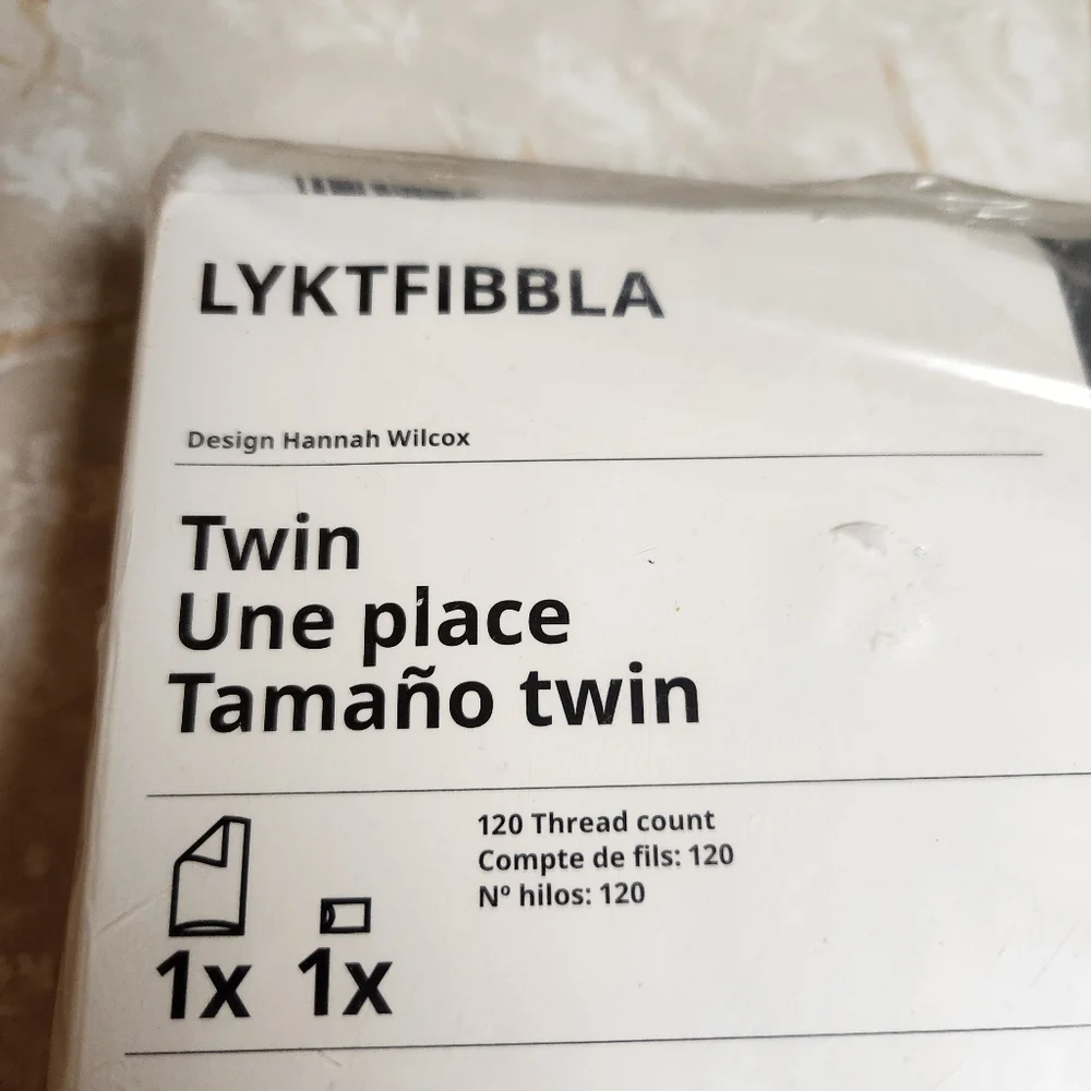Ikea LYKTFIBBLA Twin Duvet Cover W Pillowcase Set Hannah Wilcox dark Grey Hearts